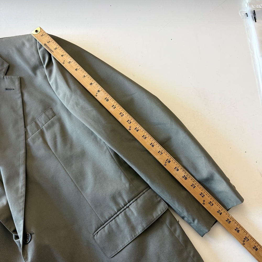 Brooks Brothers Makers Vintage Dull Green Cotton Blazer Suit Jacket Mens 45R - Picture 7 of 12